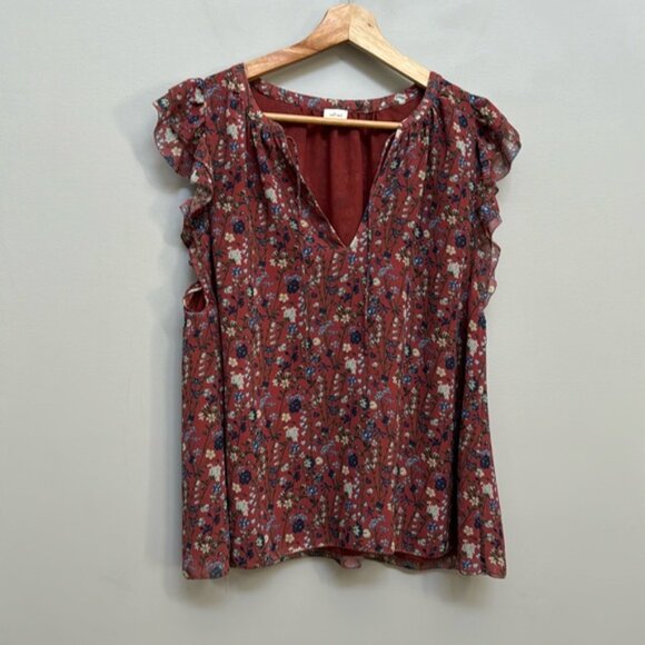 Aritzia Wilfred Floral Sleeveless Chanson Blouse Size M - Picture 4 of 9
